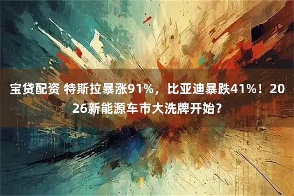 宝贷配资 特斯拉暴涨91%，比亚迪暴跌41%！2026新能源车市大洗牌开始？